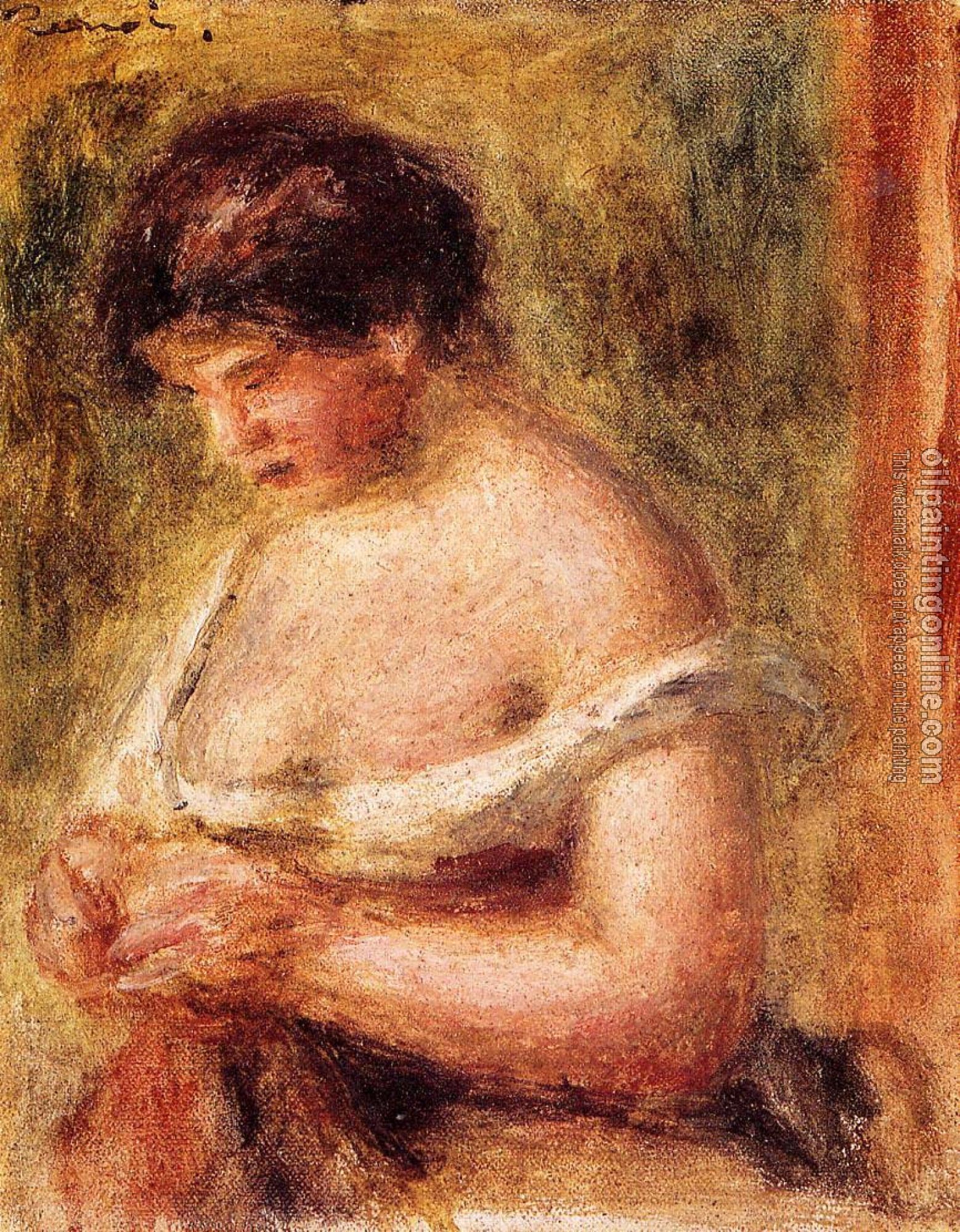 Renoir, Pierre Auguste - Woman with a Corset